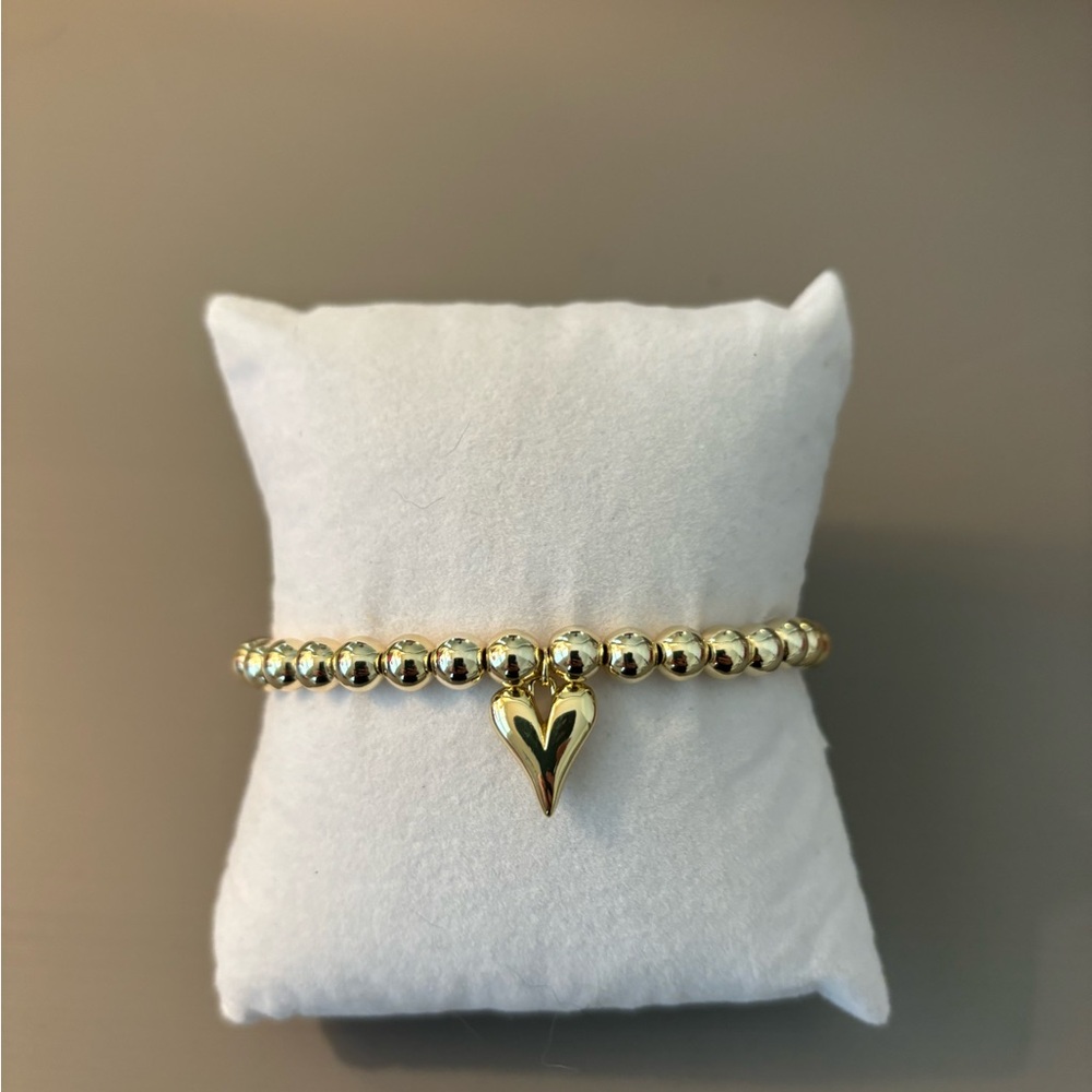 Gold Beaded Heart Bracelet